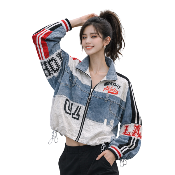 Patchwork Lace Denim Hybrid Jacket