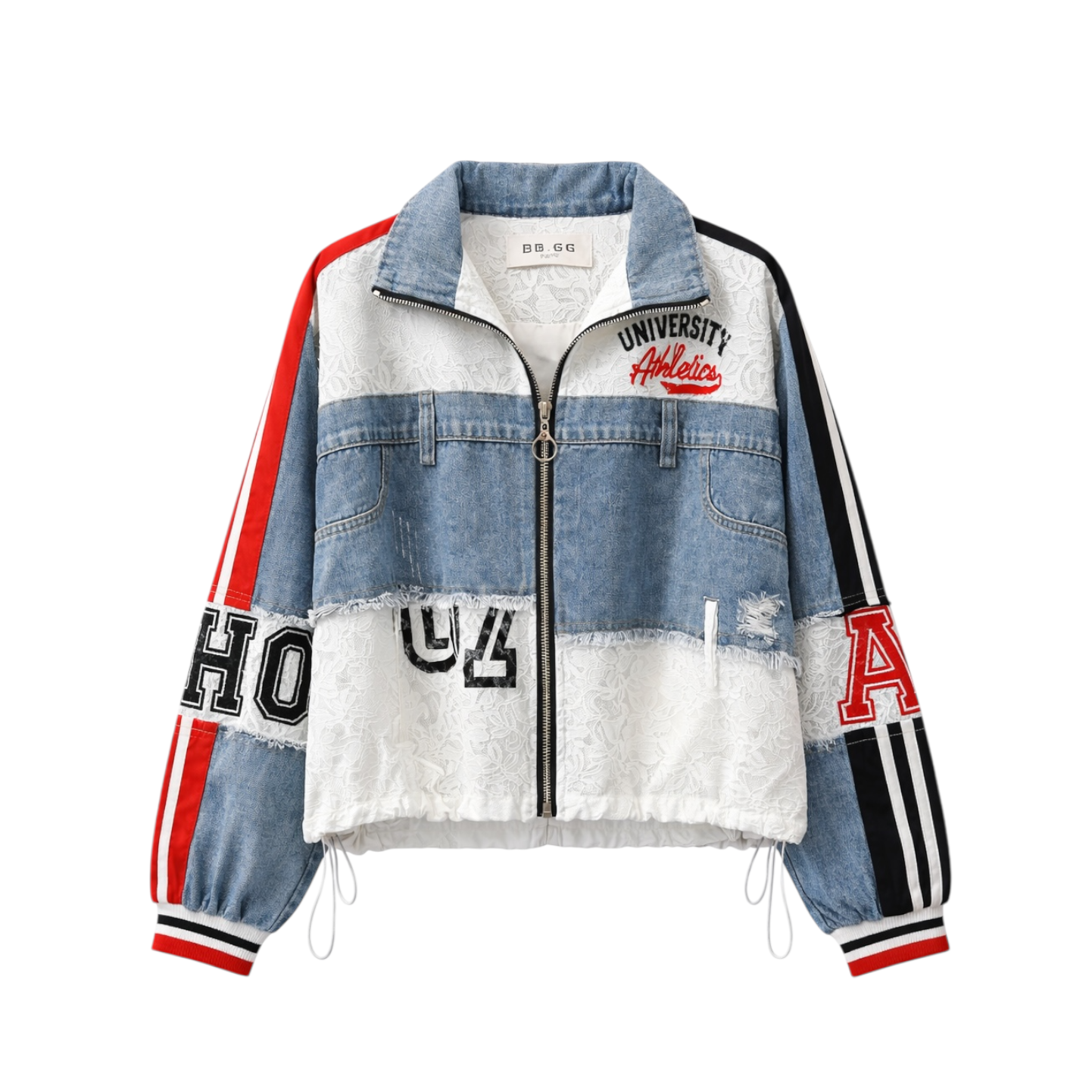 Patchwork Lace Denim Hybrid Jacket