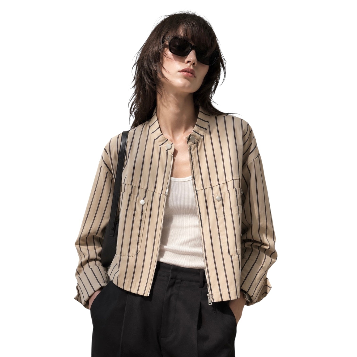 Pinstripe Zip Jacket