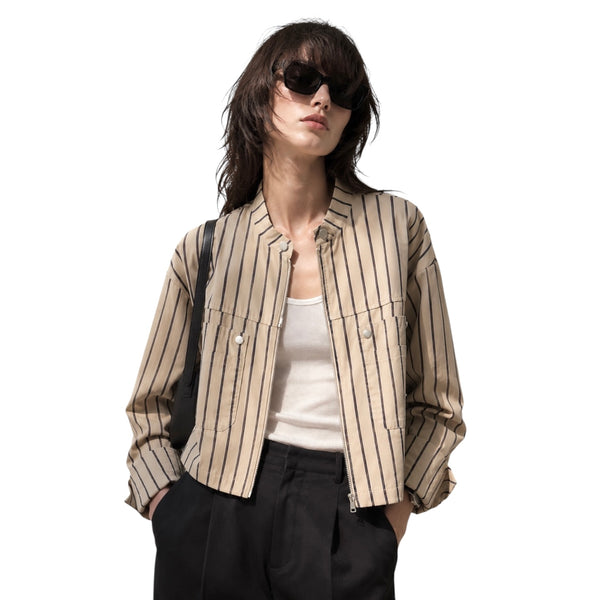 Pinstripe Zip Jacket