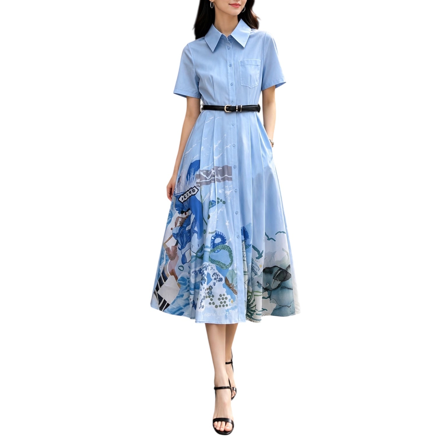 Aquarelle Shirt Dress