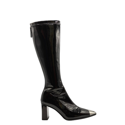 Metal Toe Patent Leather Boots