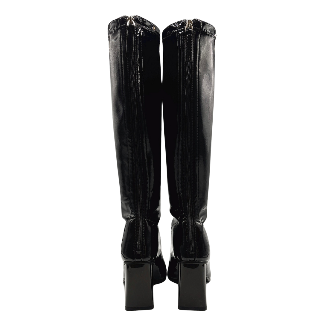 Metal Toe Patent Leather Boots