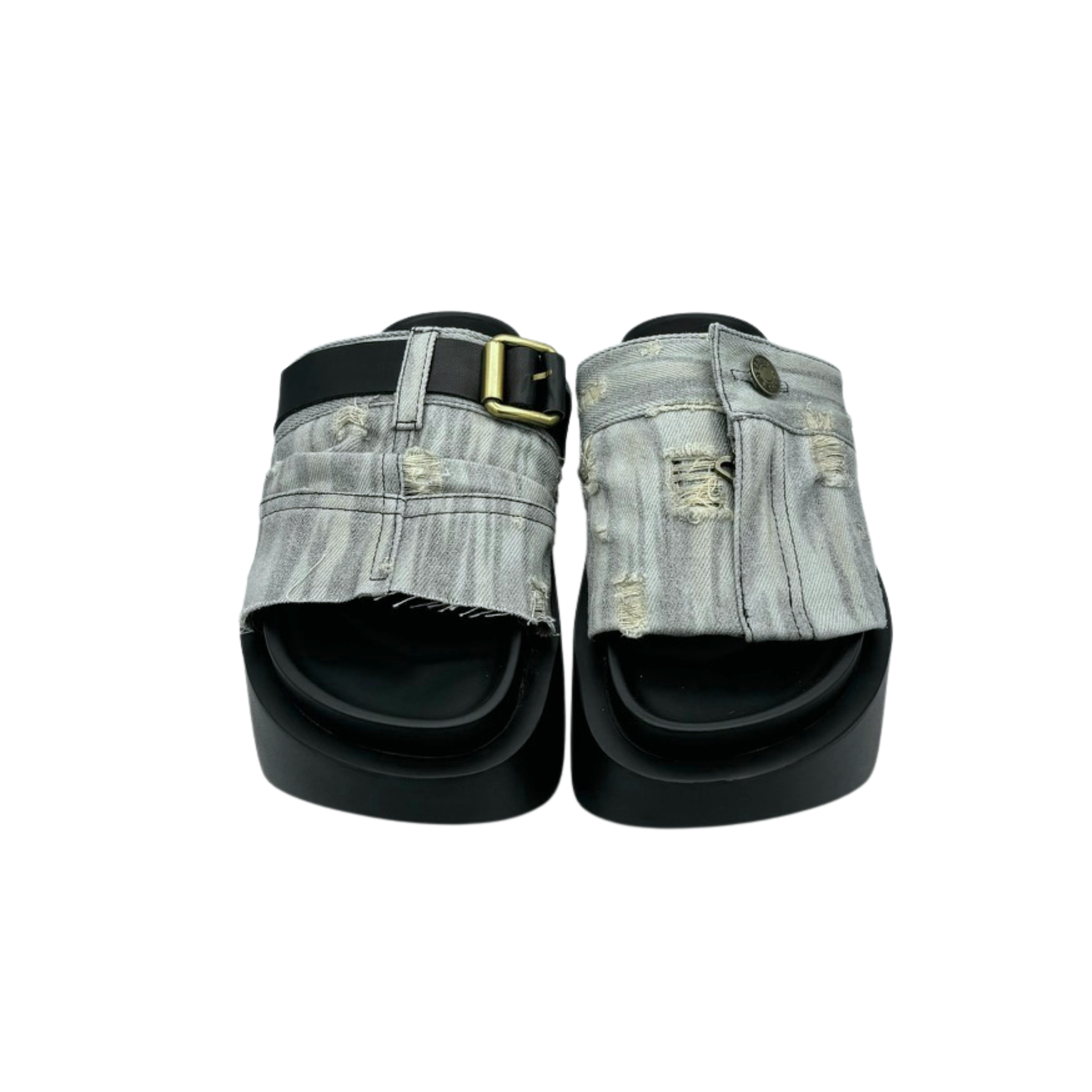 Denim casual thick platform slippers