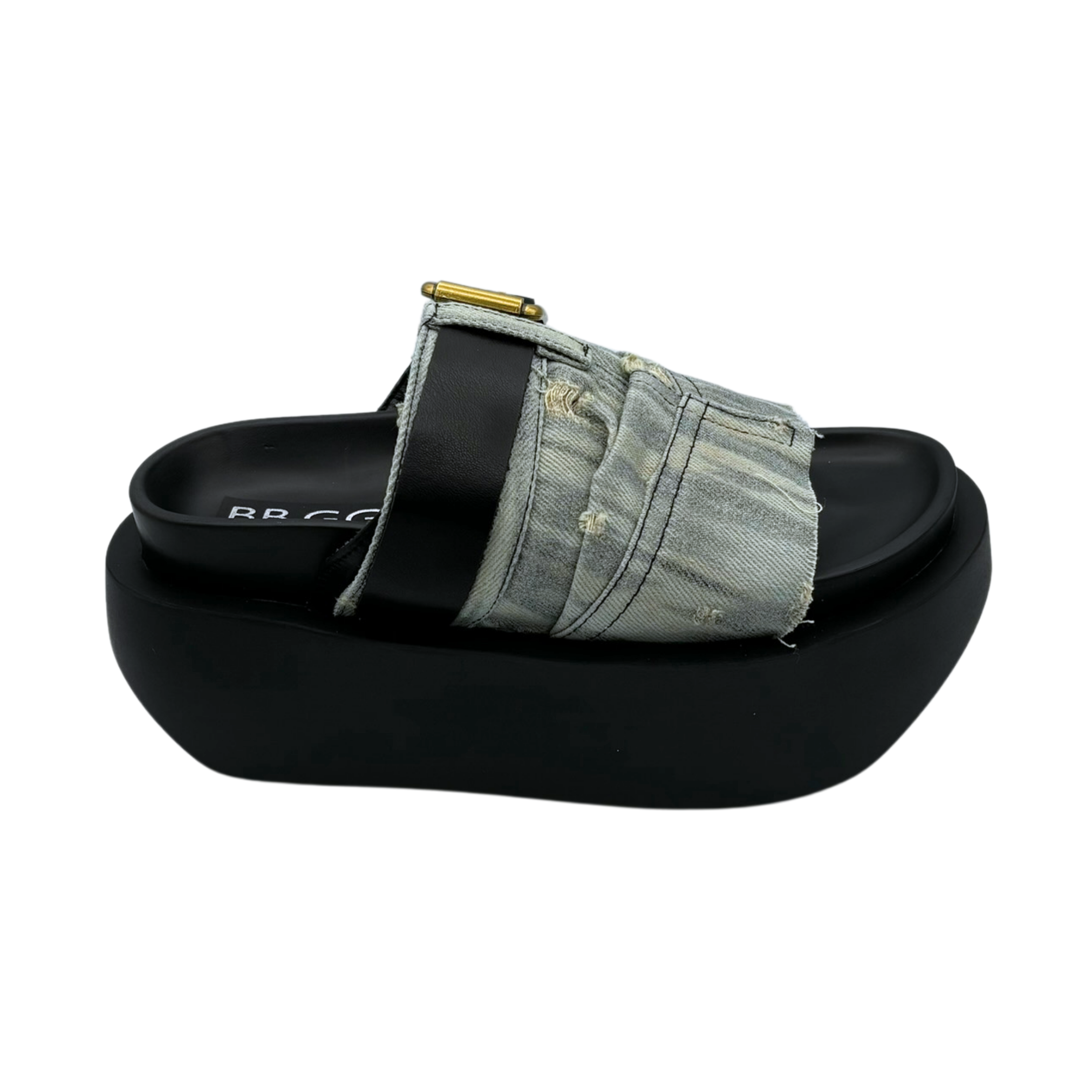 Denim casual thick platform slippers