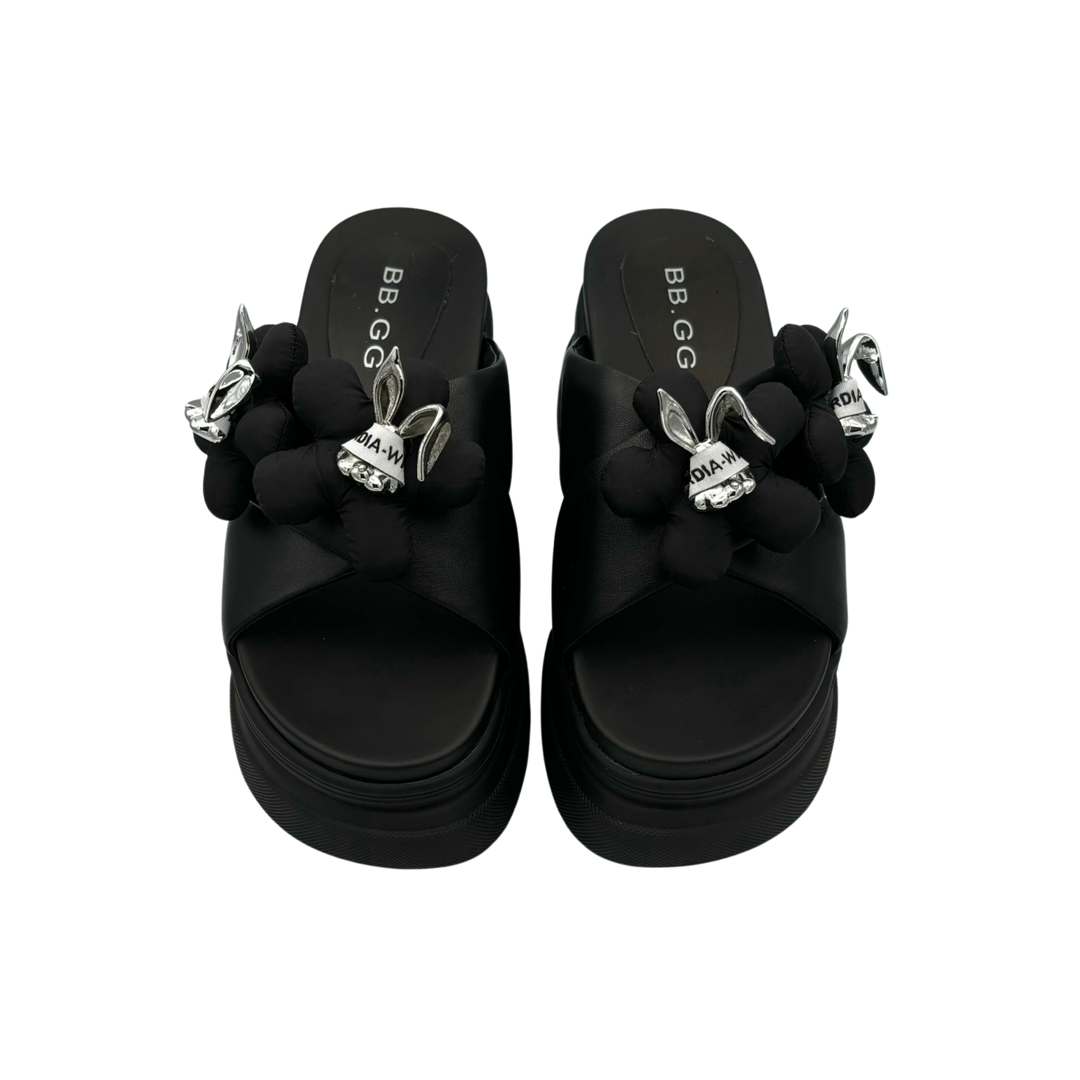 Cute Metal Decor Outdoor Beach slide thicker platform sandals