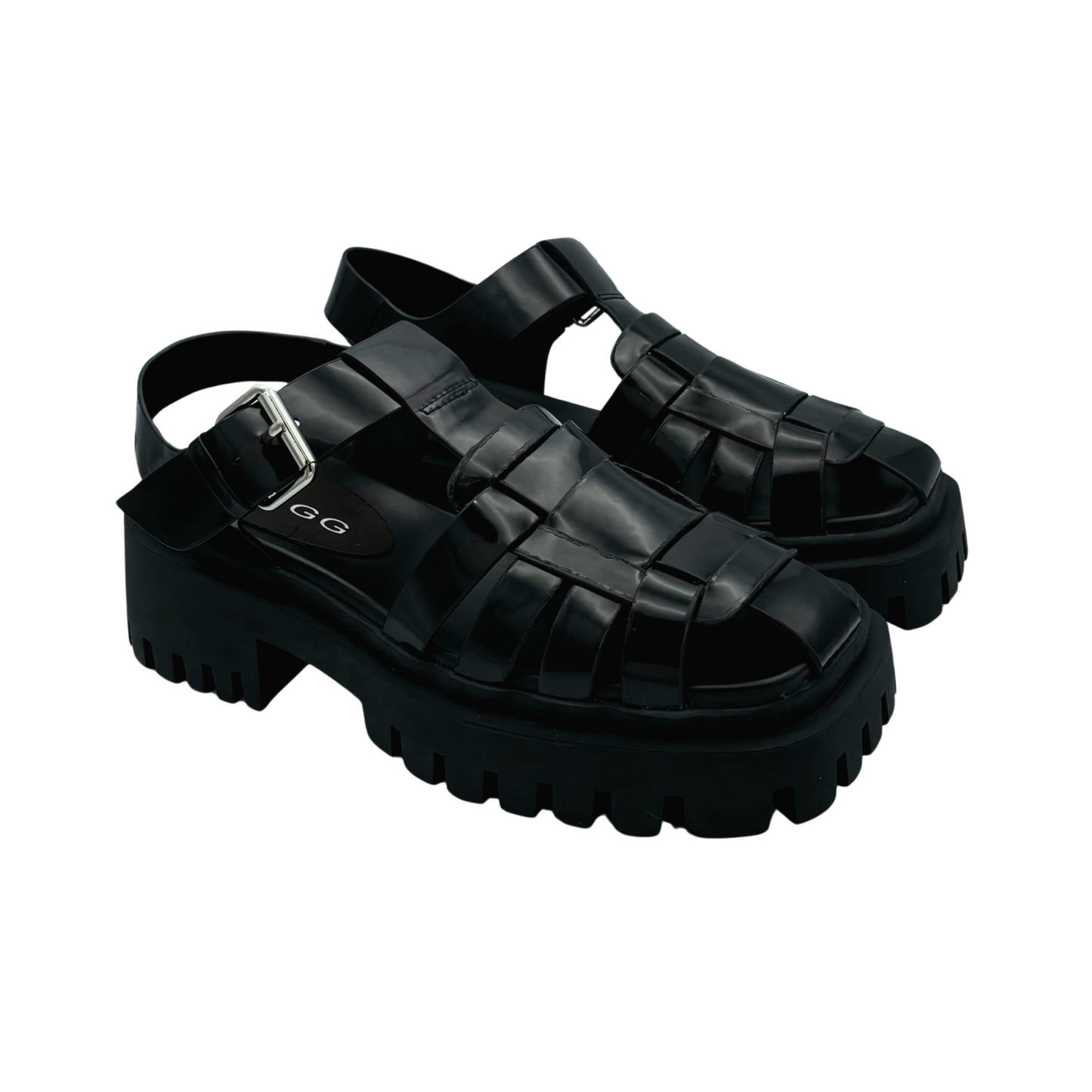 Roman Style Closed Toe Buckle Strap Platform Sandals BB.GG