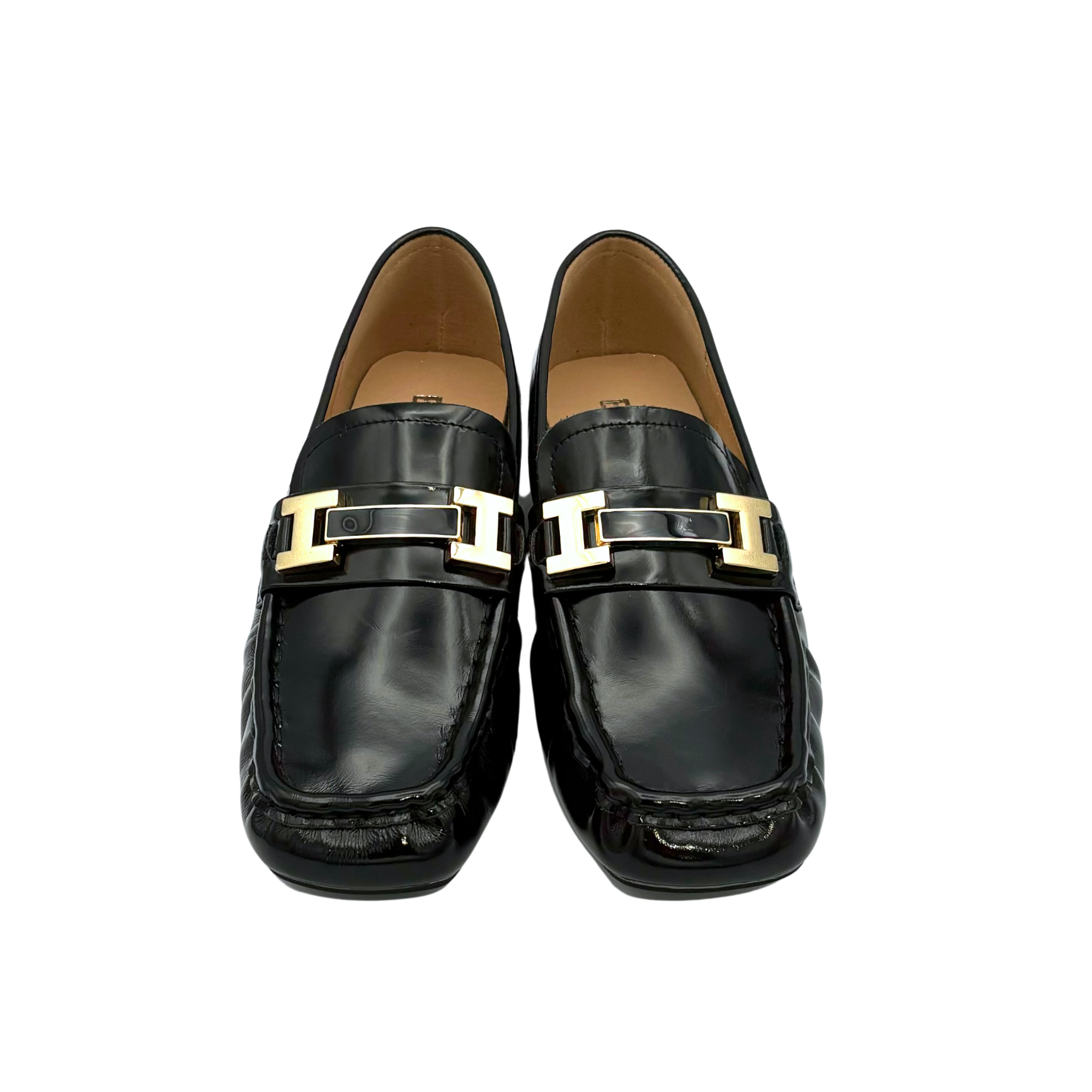 Buckle Sheep Patent Leather Loafer