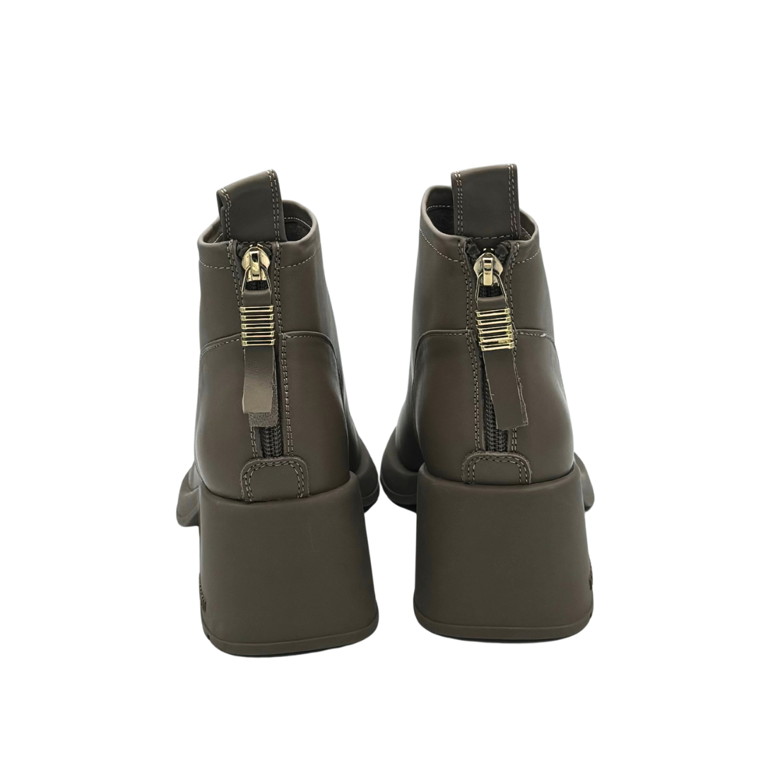 Leather Thick Mid Heels Chunky Boots BB.GG