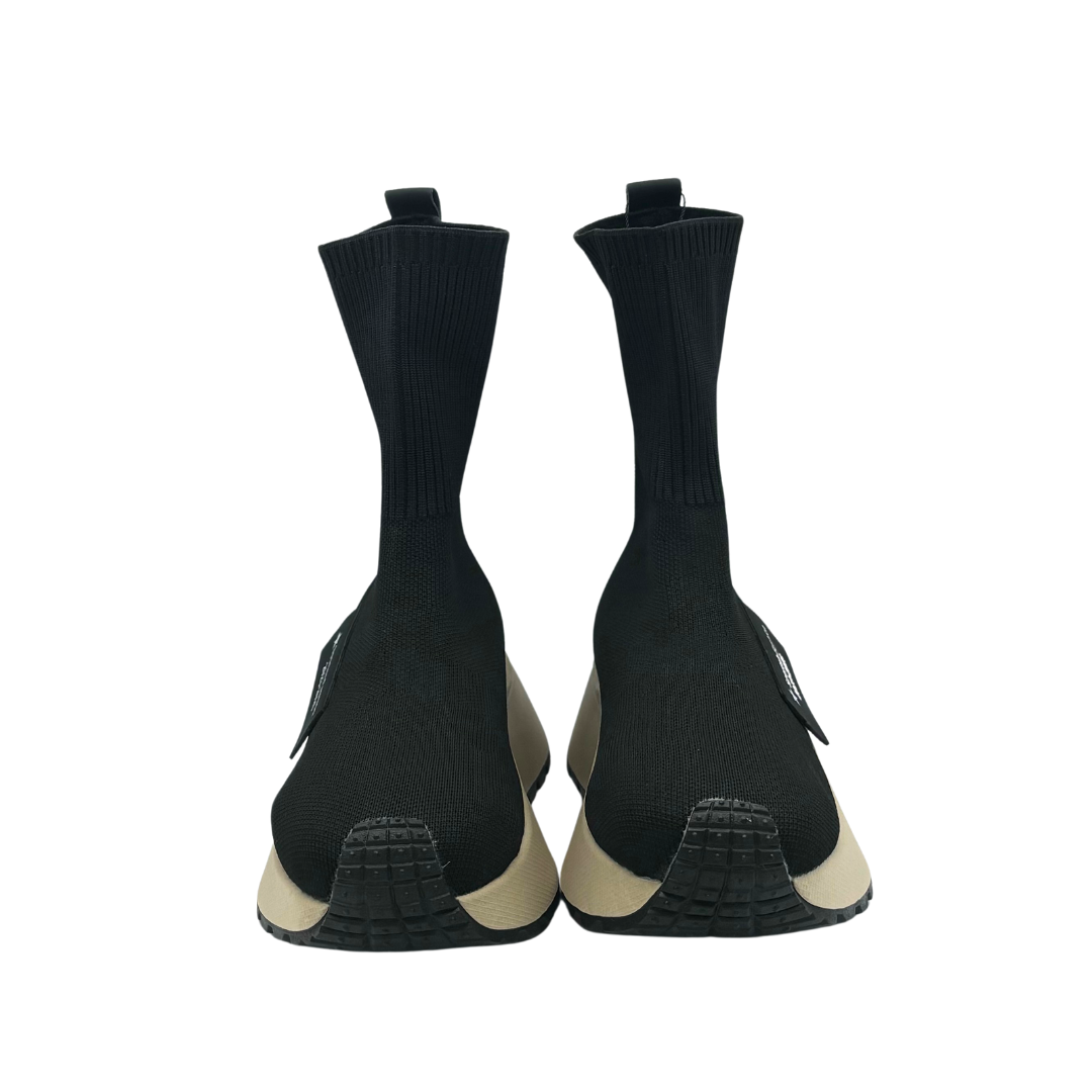 Letter Label Platform Knitted Sock Boots