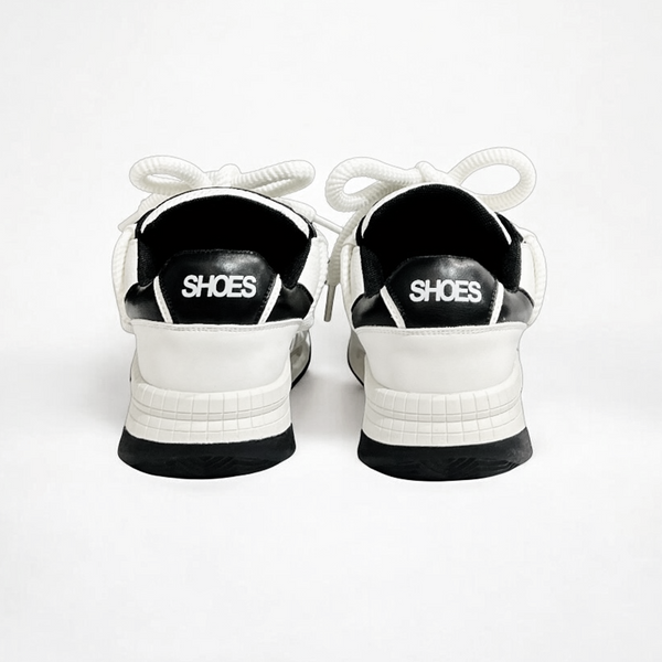 Black and White Panel Platform Sneakers
