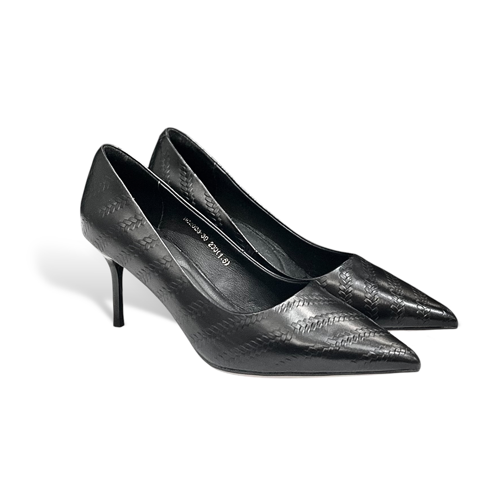 Embossed Calfskin Pointed-Toe Pumps