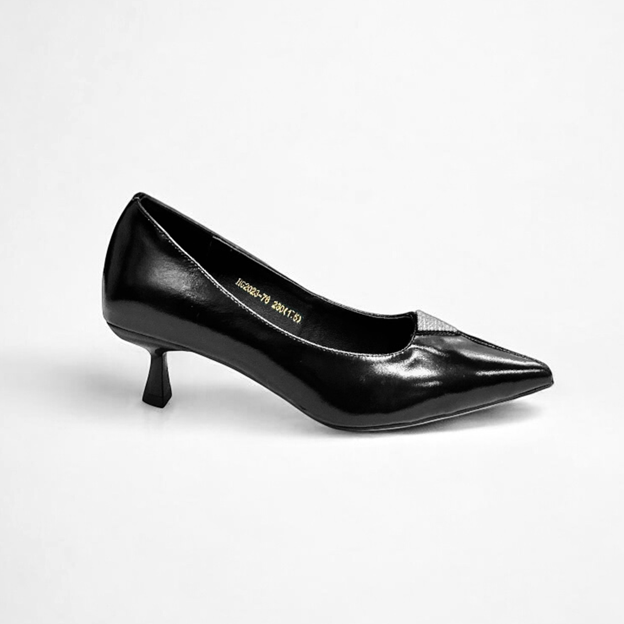 Pointed-Toe Calfskin Kitten Heel Pumps