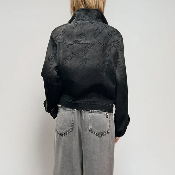 Black Gradient Oversized Denim Jacket