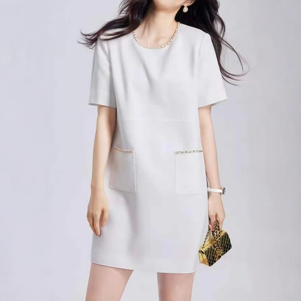 Tweed-Trim Pocket Mini Dress