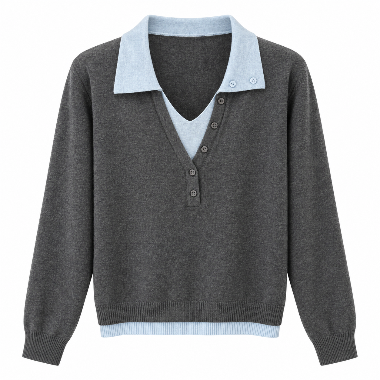 Layered Polo Sweater