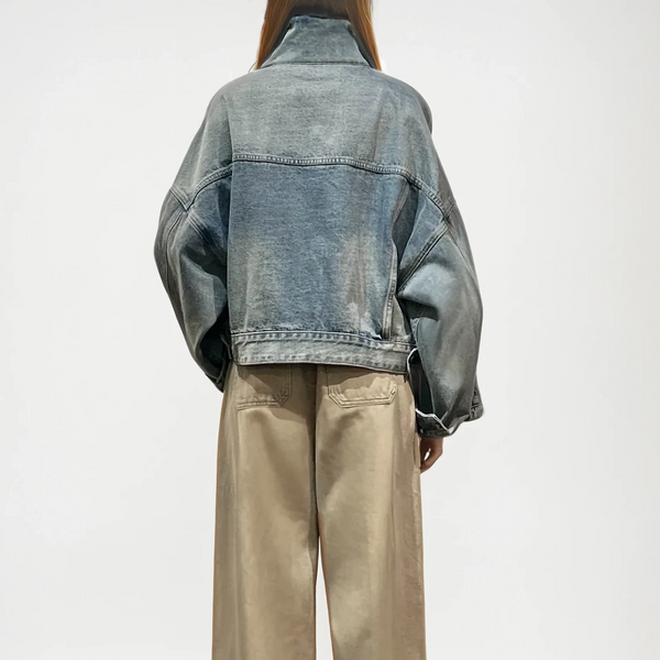 Two-Tone Oversized Denim Jacket