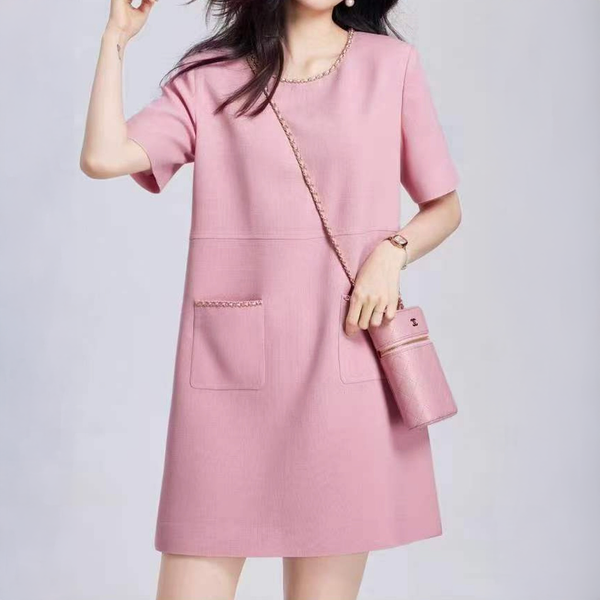 Tweed-Trim Pocket Mini Dress