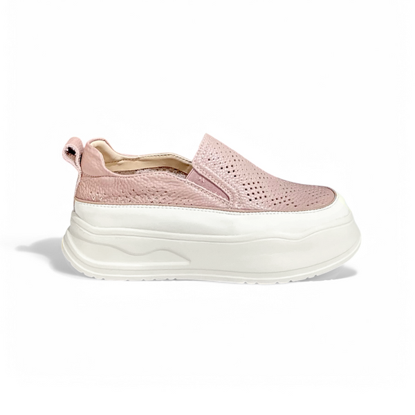 Perforated Slip-On Platform Sneakers