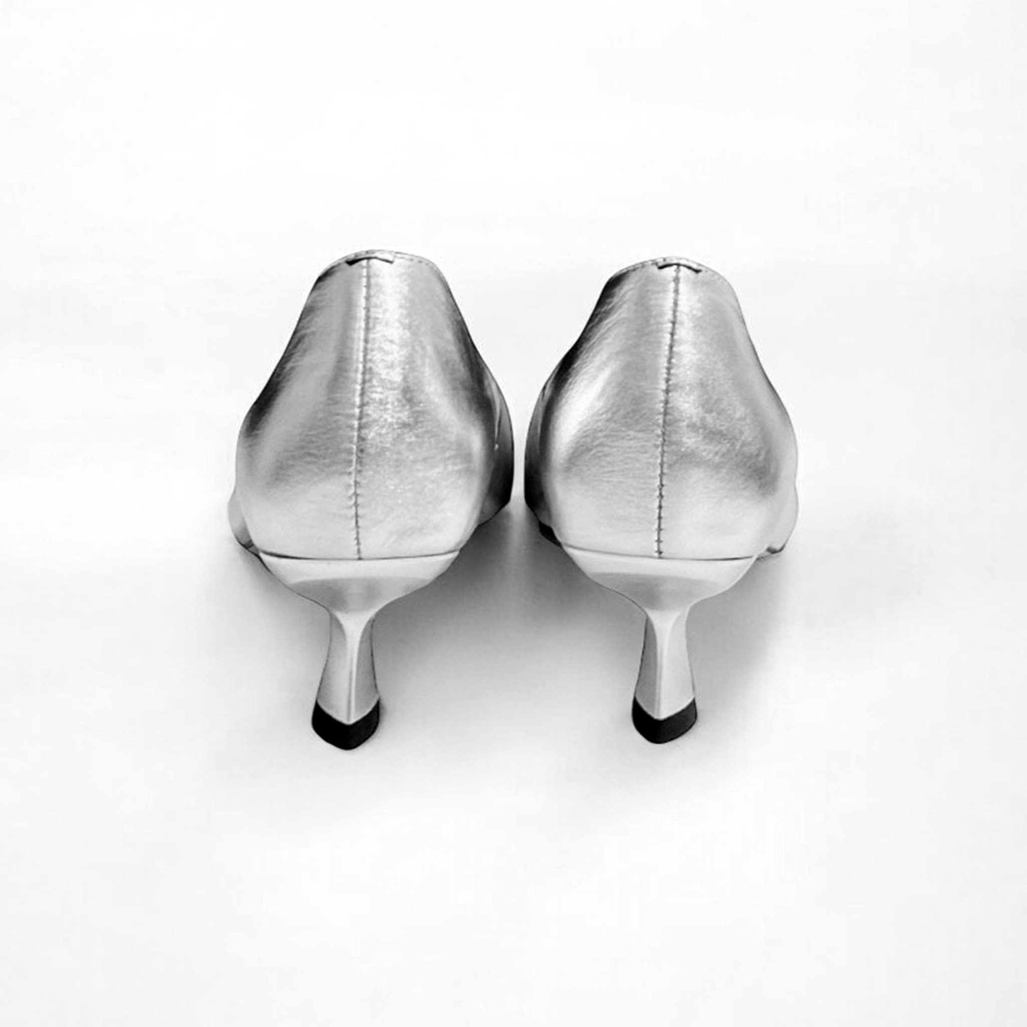 Pointed-Toe Calfskin Kitten Heel Pumps