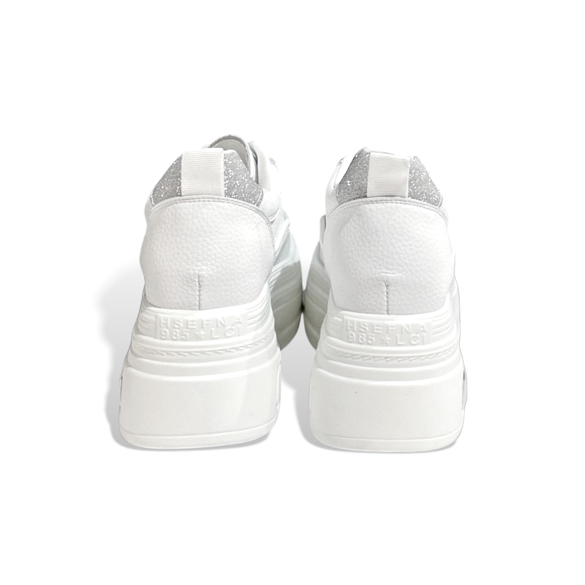 White Extra Elevated Platform Sneakers