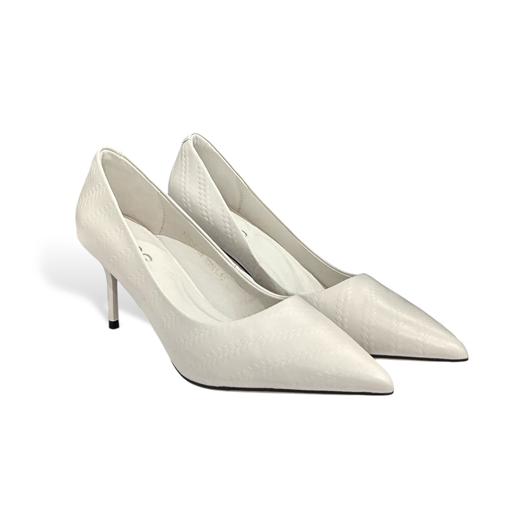 Embossed Calfskin Pointed-Toe Pumps