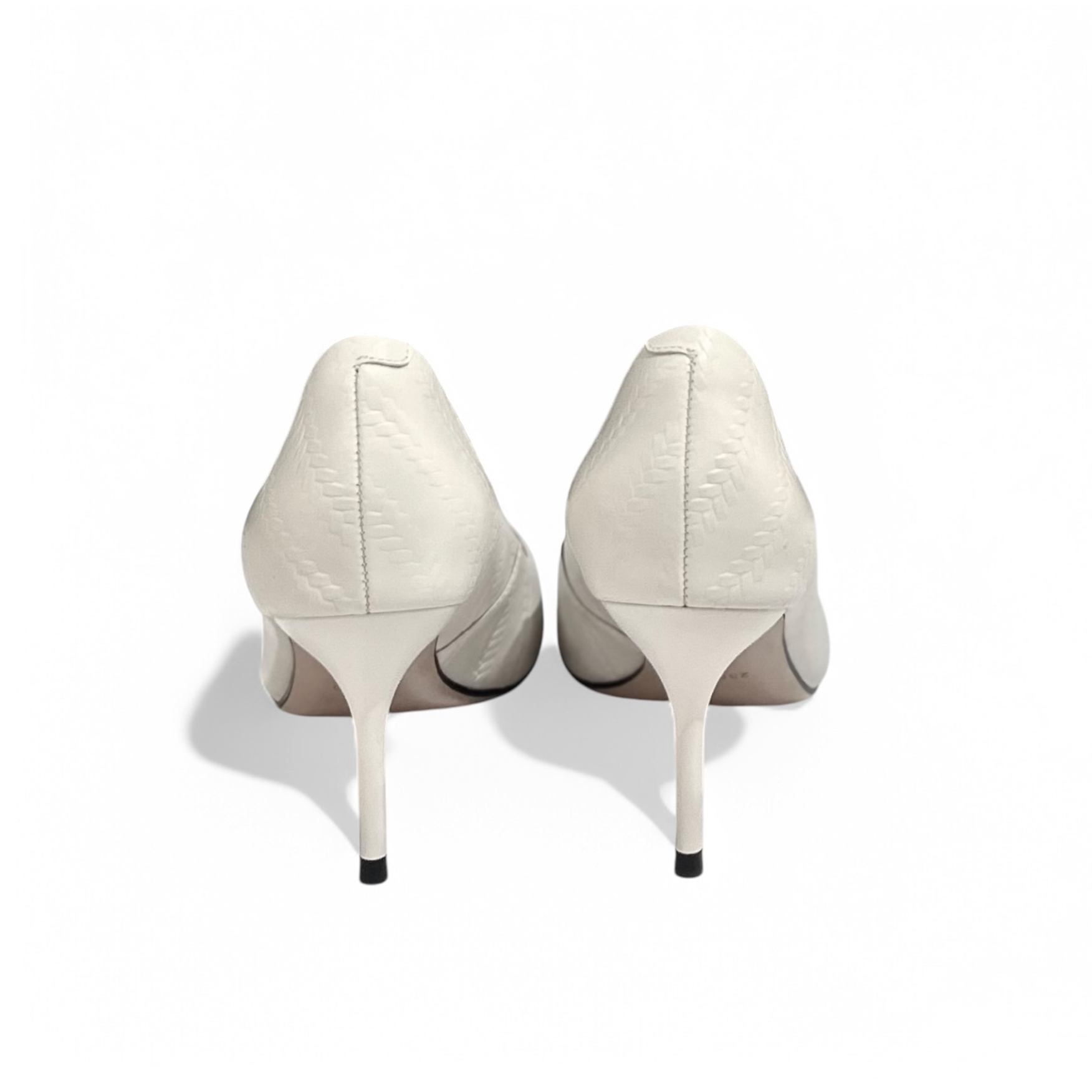 Embossed Calfskin Pointed-Toe Pumps