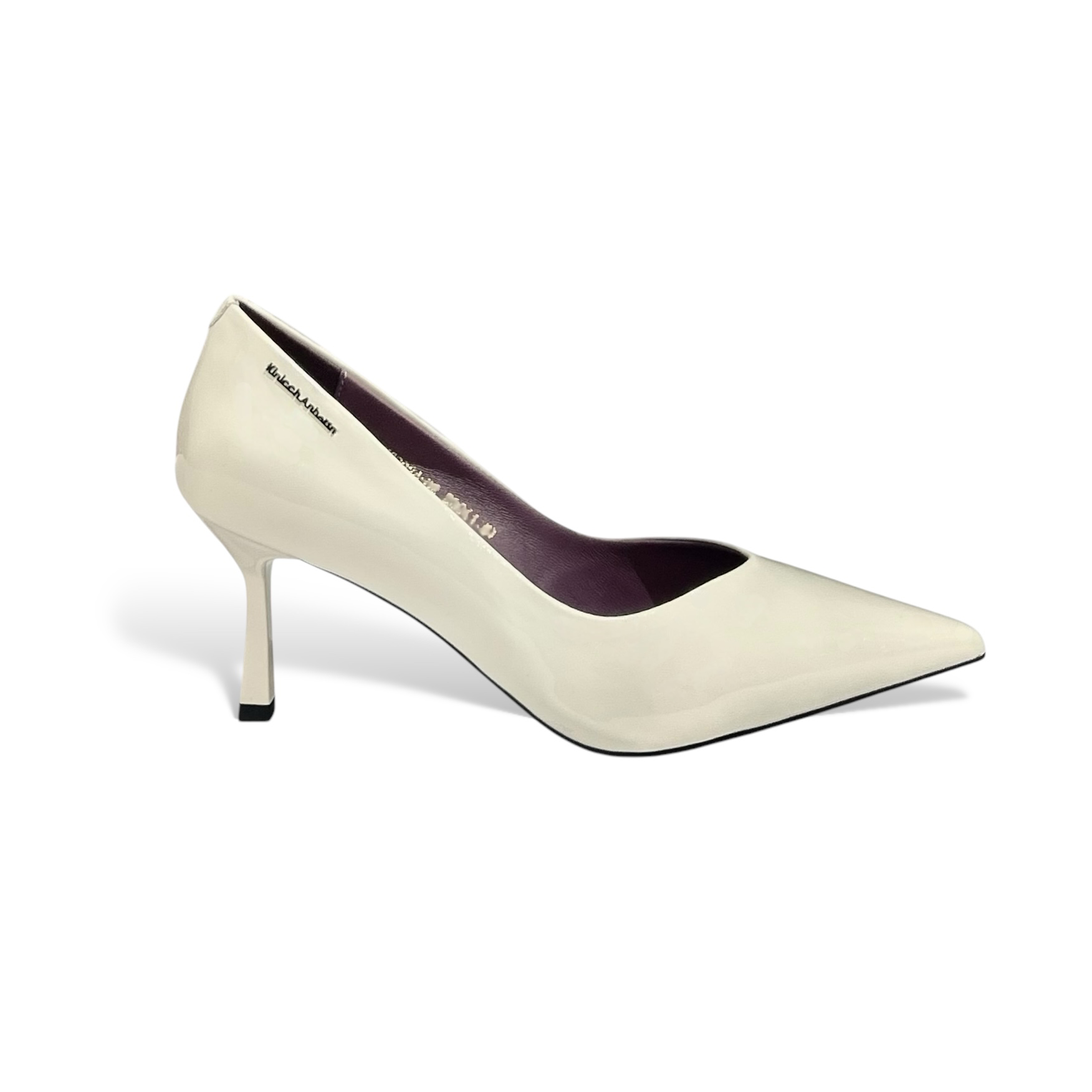 White Patent Calfskin Pointed-Toe Pumps