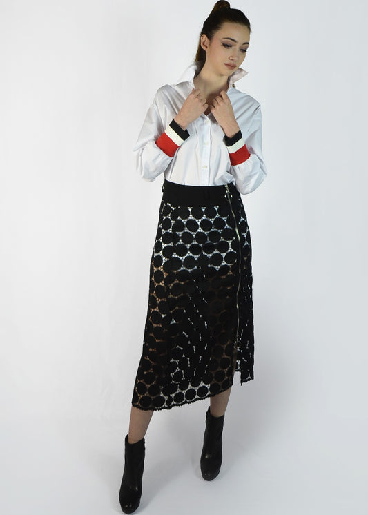 BB.GG See-through lace pencil skirt Over-the-Knee