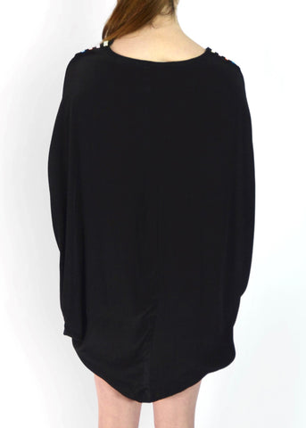 BB.GG V-neck, silk trendy oversize blouse