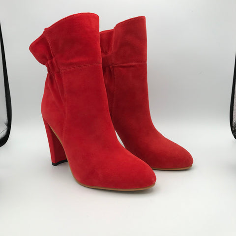 BB.GG Round-Headed Suede Semicircular Coarse Heels Ankle Boots